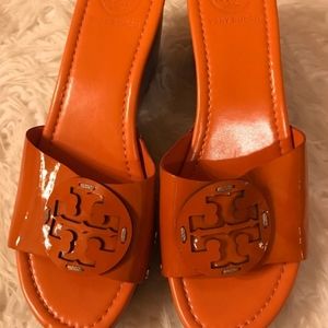 Tory Burch leather pattern wedges